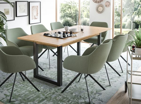 Esstisch Eldon in Artisan Eiche und grau Tisch ausziehbar 150 - 190 cm