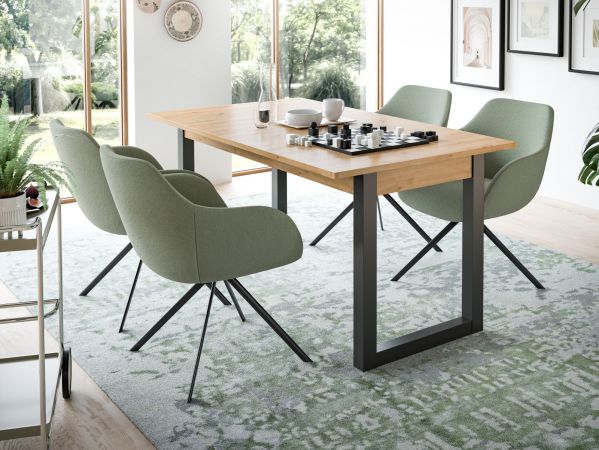 Esstisch Eldon in Artisan Eiche und grau Tisch ausziehbar 150 - 190 cm