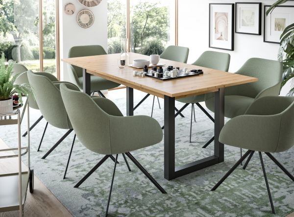 Esstisch Eldon in Artisan Eiche und grau Tisch ausziehbar 150 - 190 cm