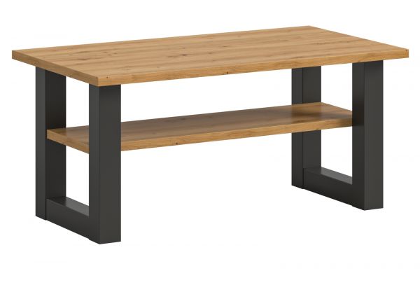 Couchtisch Eldon in Artisan Eiche und grau Beistelltisch 90 x 50 cm