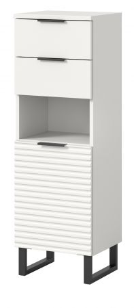 Badezimmer Kommode Roove in wei� mit 3D-Wellenstruktur Badkommode, Soft-Close-Funktion