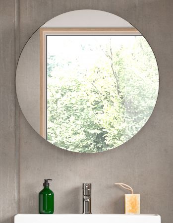 Badezimmer Spiegelschrank Roove in wei� Badschrank rund, Soft-Close-Funktion