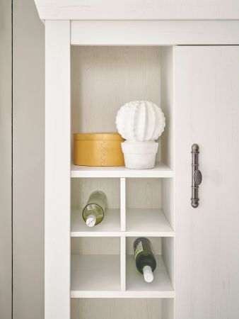 Kommode Fiastra in wei� Pinie Landhaus Highboard 105 x 146 cm, Soft-Close-Funktion