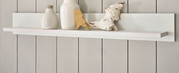 Wandboard Fiastra in wei� Pinie Landhaus Wandregal 150 cm