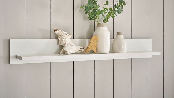 Wandboard Fiastra in wei� Pinie Landhaus Wandregal 150 cm