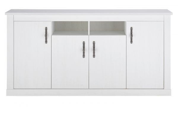 Sideboard Fiastra in wei� Pinie Landhaus Kommode 201 cm, Soft-Close-Funktion