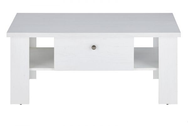 Couchtisch Fiastra in wei� Pinie Landhaus Beistelltisch 107 x 67 cm, Soft-Close-Funktion