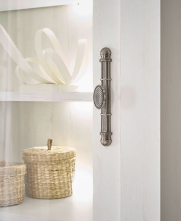 Wohnwand Fiastra in wei� Pinie Landhaus Wohnkombination 4-teilig, Soft-Close-Funktion