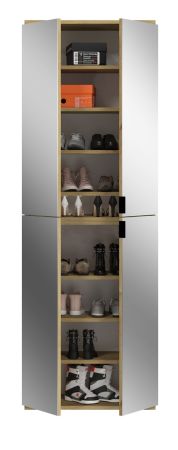 Garderobenschrank Line-Up in Artisan Eiche Schuhschrank mit Spiegel 61 x 193 cm
