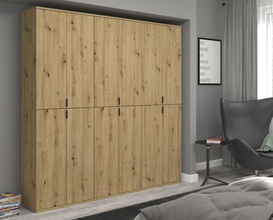 Garderobenschrank Line-Up in Artisan Eiche Schuhschrank 91 x 193 cm