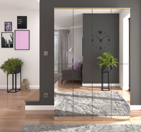 Garderobenschrank mit Spiegel Line-Up in Artisan Eiche Mehrzweckschrank 122 x 193 cm