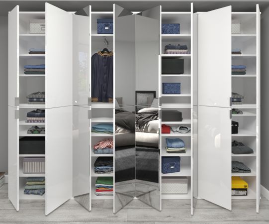 Kleiderschrank mit Spiegel Line-Up in Artisan Eiche Mehrzweckschrank 244 x 193 cm