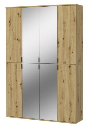 Garderobenschrank mit Spiegel Line-Up in Artisan Eiche Mehrzweckschrank 121 x 193 cm