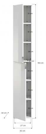 Garderobenschrank mit Spiegel Line-Up in Artisan Eiche Mehrzweckschrank 121 x 193 cm
