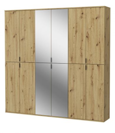 Garderobe und Kleiderschrank mit Spiegel Line-Up in Artisan Eiche Mehrzweckschrank 183 x 193 cm