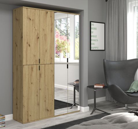 Garderobe und Kleiderschrank mit Spiegel Line-Up in Artisan Eiche Mehrzweckschrank 122 x 193 cm