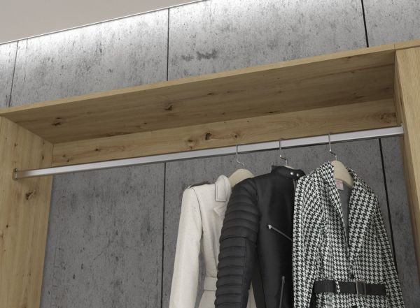 Garderobe Set Line-Up in Artisan Eiche Garderobenschrank mit Spiegel 212 x 193 cm