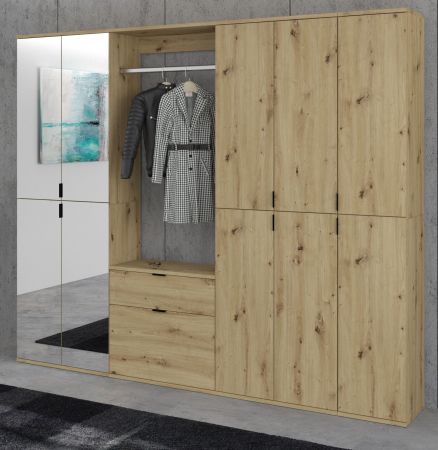 Garderobe Set Line-Up in Artisan Eiche Garderobenschrank mit Spiegel 213 x 193 cm