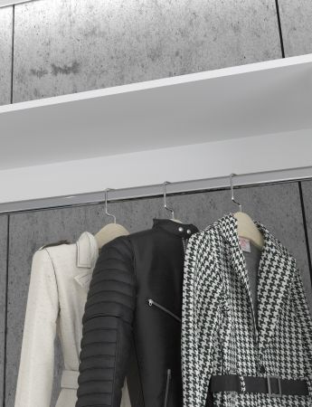 Garderobe Set Line-Up in Artisan Eiche und wei� Hochglanz Garderobenschrank mit Spiegel 183 x 193 cm