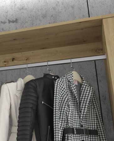 Garderobe SystemX in wei� Hochglanz und Artisan Eiche Garderobenschrank 212 x 193 cm