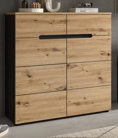 Kommode Cooper in Artisan Eiche und grau 100 x 81 cm, Soft-Close