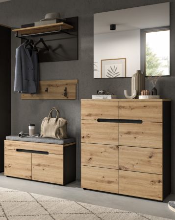 Kommode Cooper in Artisan Eiche und grau 100 x 81 cm, Soft-Close