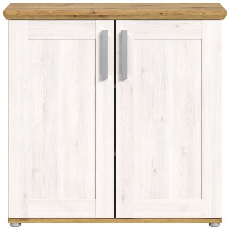 Kommode Mirano in wei� L�rche und Eiche Artisan Landhaus Sideboard 95 cm