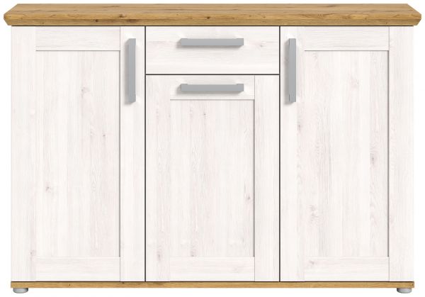 Sideboard Mirano in wei� L�rche und Eiche Artisan Landhaus Kommode 137 cm