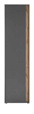 Schuhschrank Center in grau matt und Wotan Eiche Flurschrank 50 x 200 cm