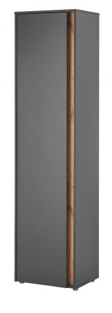 Schuhschrank Center in grau matt und Wotan Eiche Flurschrank 50 x 200 cm