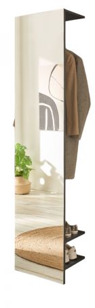 Garderobe Center in grau matt Kompaktgarderobe mit Spiegel 50 x 200 cm