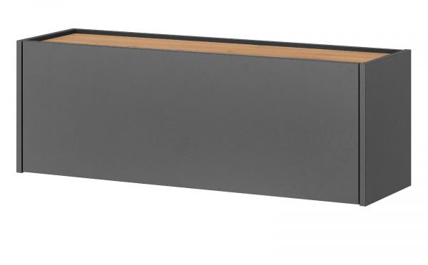 H�ngeschrank Center in grau matt und Wotan Eiche Flurschrank h�ngend 100 cm