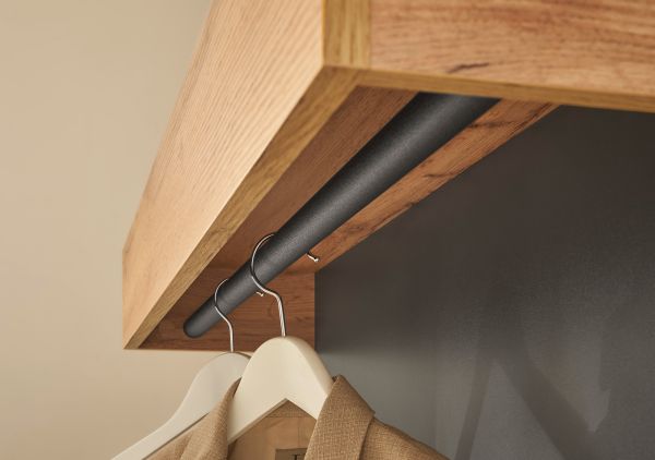 Garderobe Set 5-teilig Center in grau matt und Wotan Eiche Garderobenkombination 190 x 200 cm
