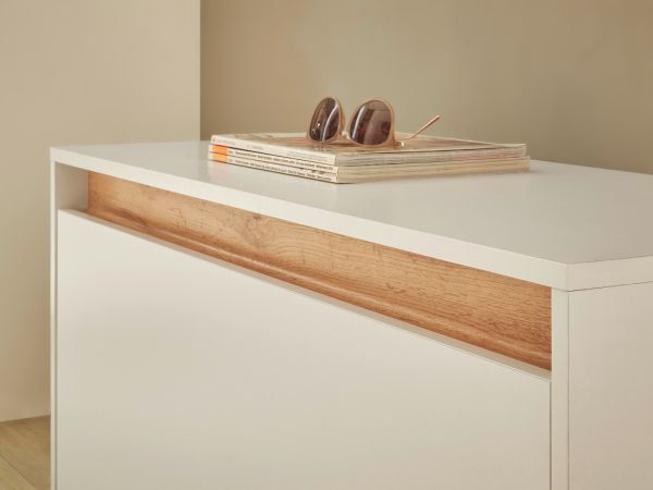 Garderobe Sitzbank Center in wei� und Wotan Eiche Garderobenbank 100 cm