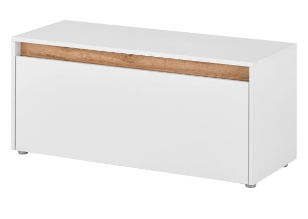 Garderobe Sitzbank Center in wei� und Wotan Eiche Garderobenbank 100 cm