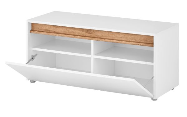 Garderobe Sitzbank Center in wei� und Wotan Eiche Garderobenbank 100 cm