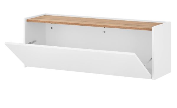 H�ngeschrank Center in wei� und Wotan Eiche Flurschrank h�ngend 100 cm