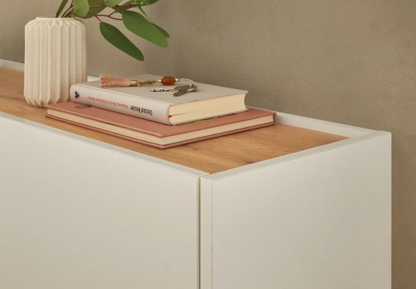 Garderobe Set 2-teilig Center in wei� und Wotan Eiche Garderobenkombination 150 x 200 cm