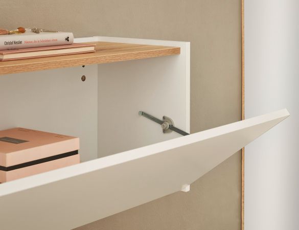 Garderobe Set 2-teilig Center in wei� und Wotan Eiche Garderobenkombination 150 x 200 cm