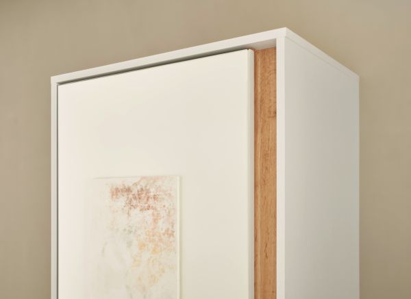 Garderobe Set 4-teilig Center in wei� und Wotan Eiche Garderobenkombination 170 x 200 cm