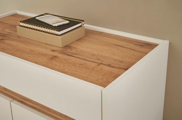 Garderobe Set 6-teilig Center in wei� und Wotan Eiche Garderobenkombination 260 x 200 cm