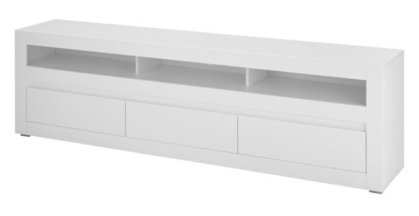TV-Lowboard Derby in wei� matt und Evoke Eiche TV-Unterteil 217 cm, Soft-Close-Funktion