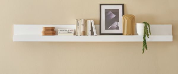 Wandboard Derby in wei� matt Wandregal 217 x 22 cm