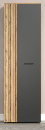 Garderobenschrank Avila in grau und Evoke Eiche Garderobe oder gro�er Schuhschrank 60 x 195 cm