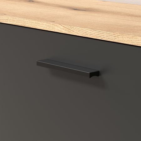 Garderobe Sitzbank Avila in grau und Evoke Eiche Garderobenbank und Schuhschrank 80 cm