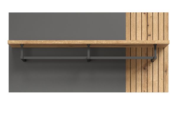 Garderobenpaneel Avila in grau und Evoke Eiche Wandgarderobe 80 x 40 cm
