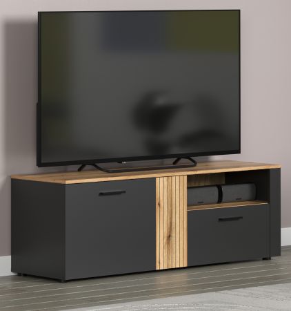 TV-Lowboard Avila in grau und Evoke Eiche TV Unterteil 150 cm