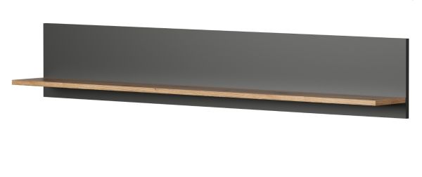 Wandboard Avila in grau und Evoke Eiche Wandregal 150 x 25 cm