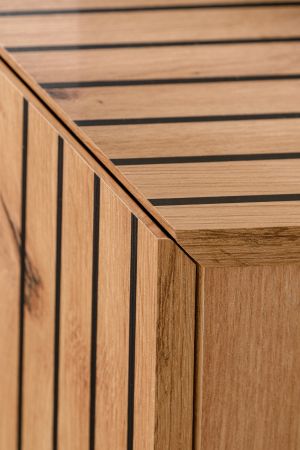 Wohnwand Madina Kaschmir / Sand und Eiche Leistenoptik, Schrankwand h�ngend 180 cm mit Push-to-Open