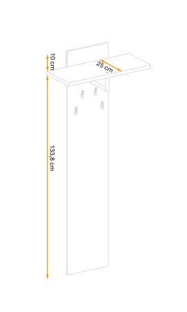 Garderobenpaneel Collin in Jackson Eiche Wandgarderobe 60 x 146 cm